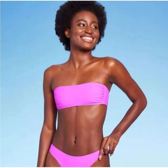 NWT Wild Fable Size XXS (00) Lime GREEN Strapless Bikini Top Swim Bandeau - Picture 3 of 9